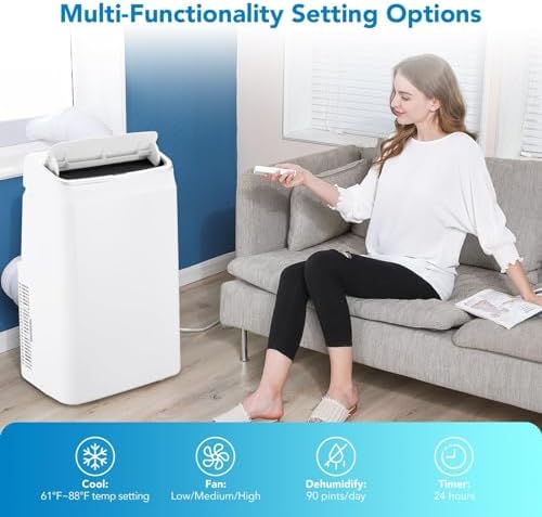 Hipicute 14000 BTU Portable Air Conditioner with Remote Control