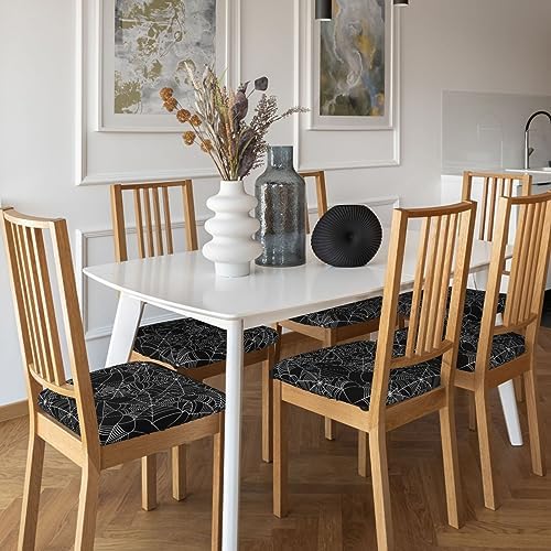 Halloween Spider Web Stretch Chair Covers Set of 4