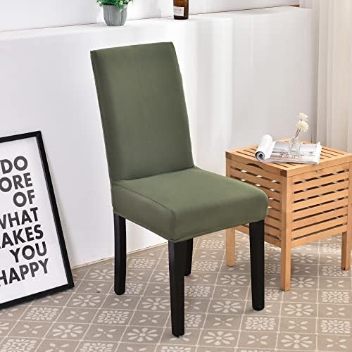 HZDHCLH Chair Covers Set of 4 Stretch Spandex Green Dining Room Slipcovers