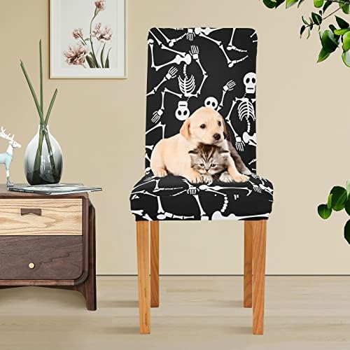 Kigai Dancing Skeletons Chair Covers Set of 4 for Dining Room