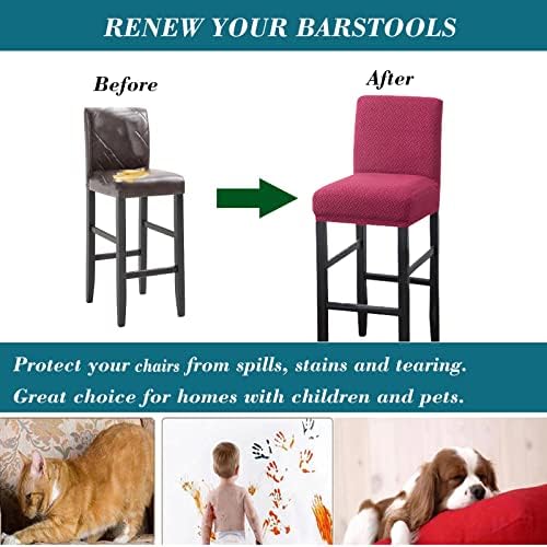 HFCNMY Red Stretch Bar Stool Covers 4 Pack