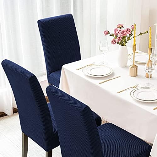 Navy Blue Dining Chair Covers Set of 4