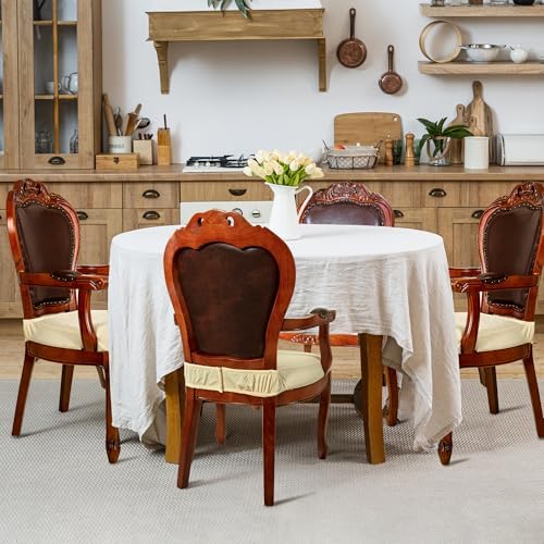 CZL Dining Chair Seat Covers Set of 6 Beige