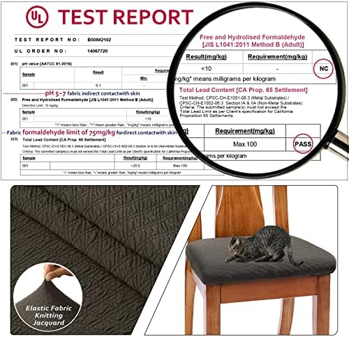 BUYUE Dining Chair Seat Covers Set of 6 Brown