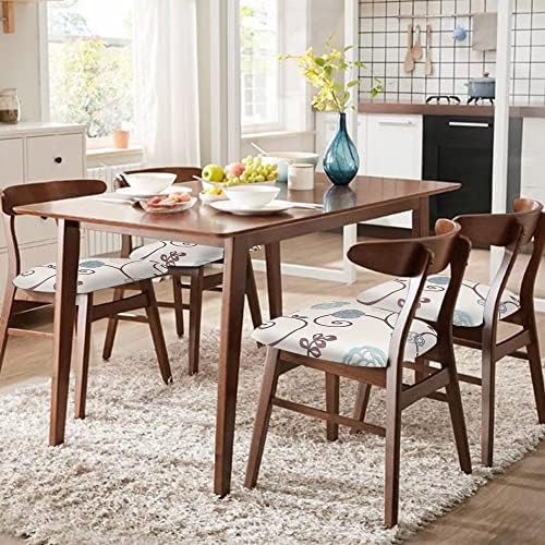 SearchI Stretch Printed Dining Chair Seat Covers Set of 4
