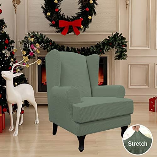 Easy-Going Stretch Wingback Chair Sofa Slipcover 2-Piece