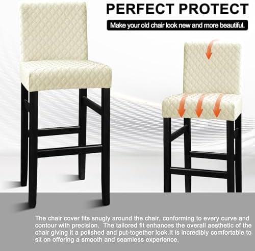 Lellen Jacquard Pattern Bar Stool Covers