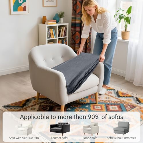 Hokway Reversible Sofa Cushion Protector Cover Gray Small 1