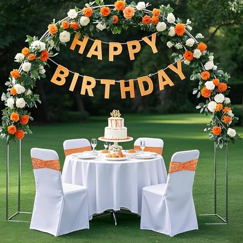 Eternal Beauty Orange Sequin Chair Bands Set of 10