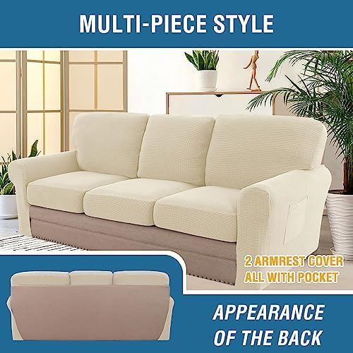 HVERSAILTEX Stretch Sofa Covers Set with 3 Seat and 3 Back Covers
