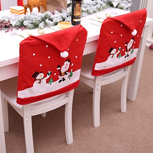 4 Pack Christmas Santa Hat Chair Covers