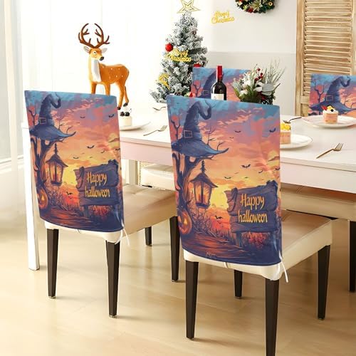 YETTASBIN Happy Halloween Chair Back Cover Set of 6