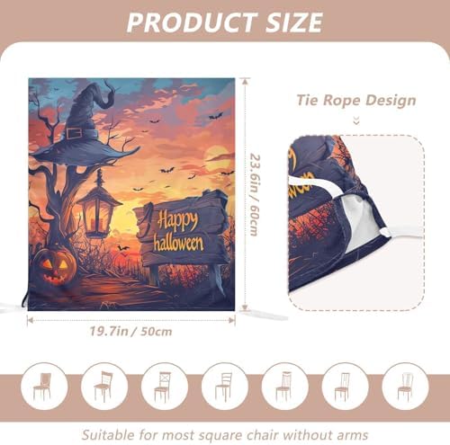 YETTASBIN Happy Halloween Chair Back Cover Set of 6