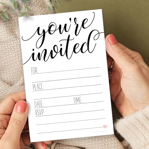 Classic Script Invitations 20 Count with Envelopes Sweet Heart Design 1