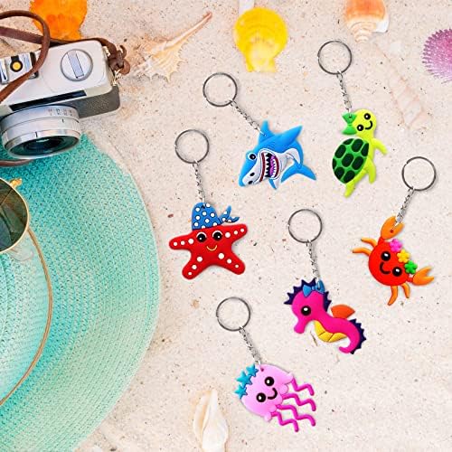 24 Pack Ocean Animals Keychains for Parties and Rewards