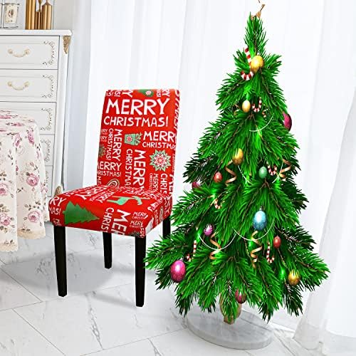 Stretch Dining Chair Covers Set of 4 Christmas Red 1