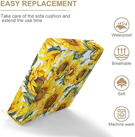 ECOBAZ Sunflowers Outdoor Cushion Cover Set 2