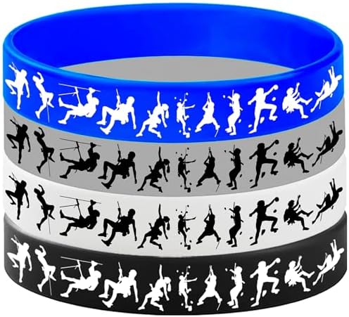 24PCS Rock Climbing Silicone Wristbands Party Favors