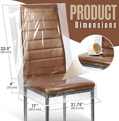 Houseables Clear PVC Chair Covers 24x22 4PK