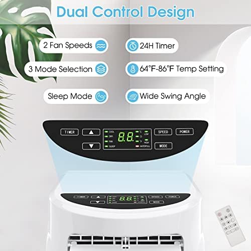 COSTWAY 8000 BTU Portable AC Unit with Dehumidifier and Remote Control