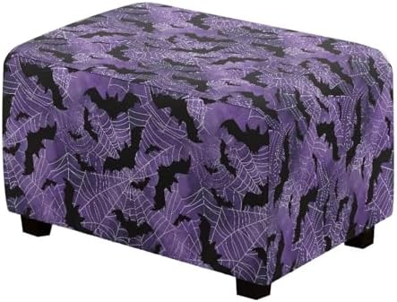 Talayituse Purple Bat Spider Web Print Ottoman Cover