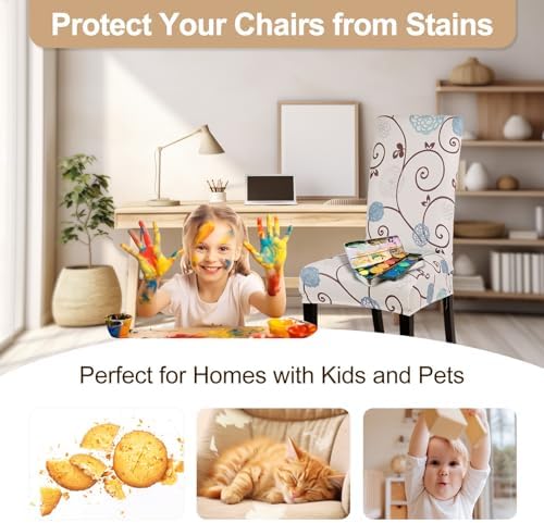 SearchI Dining Chair Covers Set of 4 Stretch Fit Parson Slipcovers