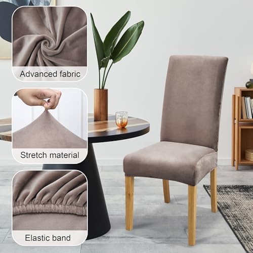 Velvet Dining Chair Covers Set of 6 for Home Restaurant