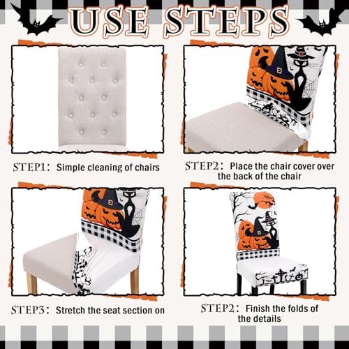 6 Pcs Halloween Chair Covers Spooky Decor Set 1