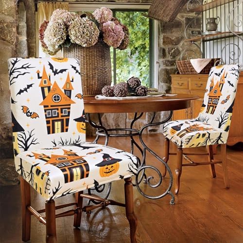 4 Pack Halloween Chair Covers for Dining Room