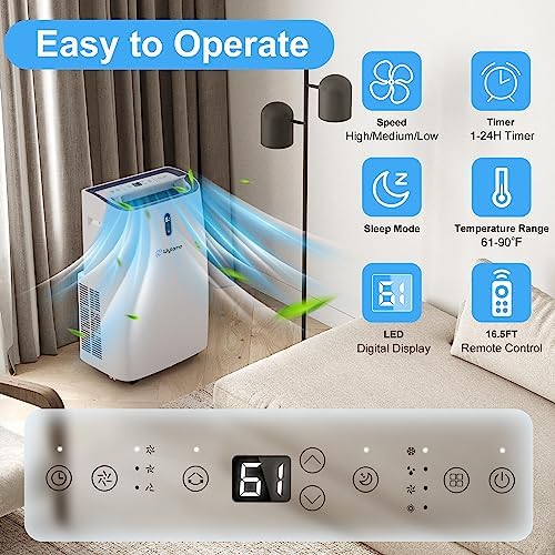 Wiytamo 14000 BTU Portable Air Conditioner for 700 Sq Ft Room