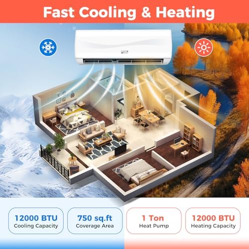 COSTWAY 12000BTU Mini Split AC Heater with Heat Pump