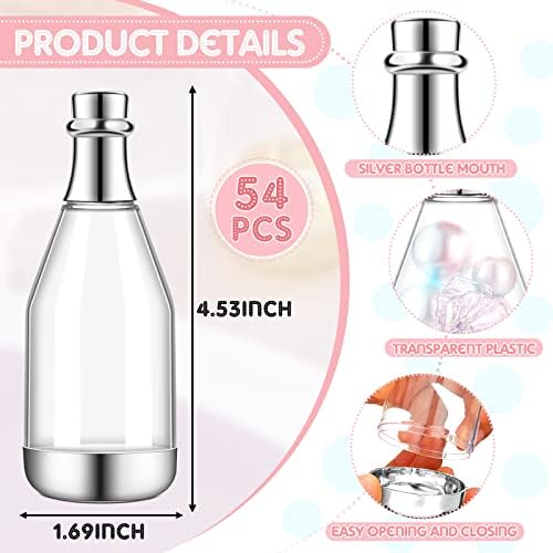 Cunhill 54 pcs Silver Champagne Candy Bottles for Party Favors