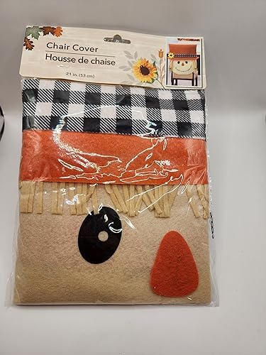 Adorable Autumn Scarecrow Chair Cover Set for Halloween and Thanksgiving