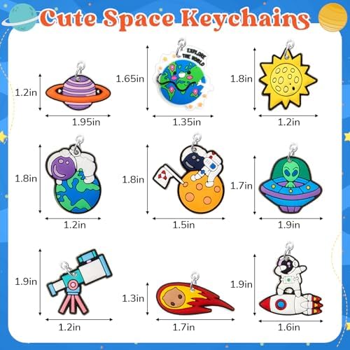 Sasylvia 36 Pcs Space Party Keychains 9 Styles 1