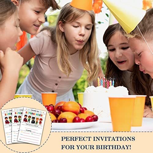 CLIRBE Superhero Birthday Invitations 20 Pieces Set