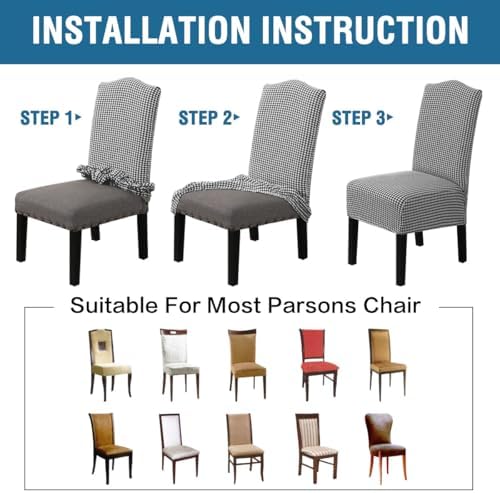 HVERSAILTEX Dining Chair Covers 2 Pack Stretch Jacquard
