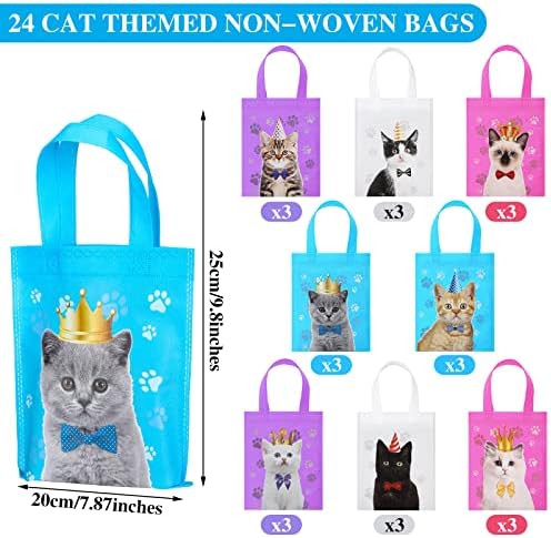 24 Pcs Cat Party Favor Bags Cute Pet Treat Supplies 1