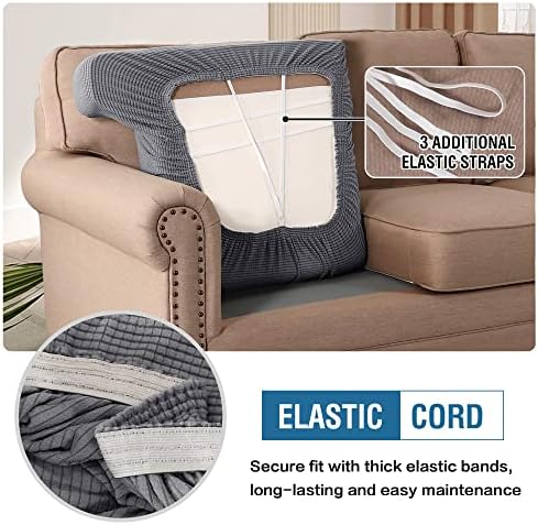HVERSAILTEX Stretch 3 Piece T Cushion Sofa Slipcovers 1