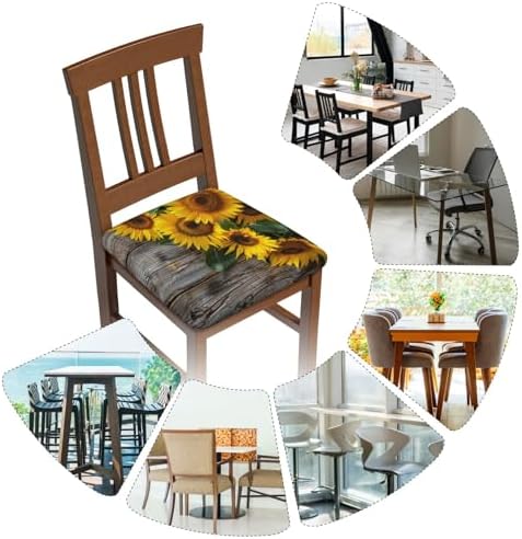 Ouqiuwa Fall Sunflowers Dining Chair Seat Covers Set of 2 1