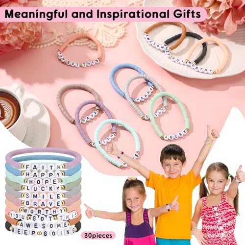 30 Pcs Motivational Quote Bracelets Bulk Set