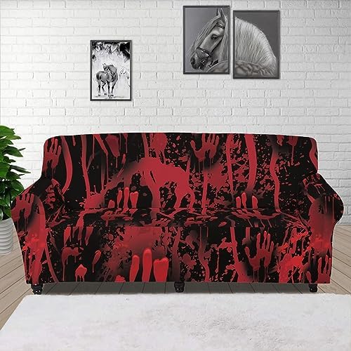 GIFTPUZZ Halloween Blood Fingerprint Sofa Slipcovers