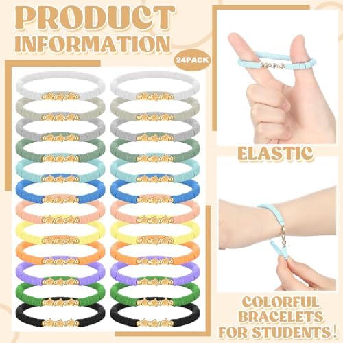 Tondiamo 24 Pcs Friendship Star Beaded Bracelets Set