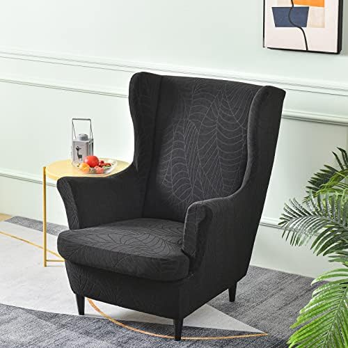 MIFXIN 2 Piece Wingback Chair Slipcover with Cushion Cover