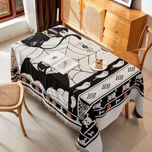 EVENHUG Halloween Sofa Cover with Tassels Reversible 71x118