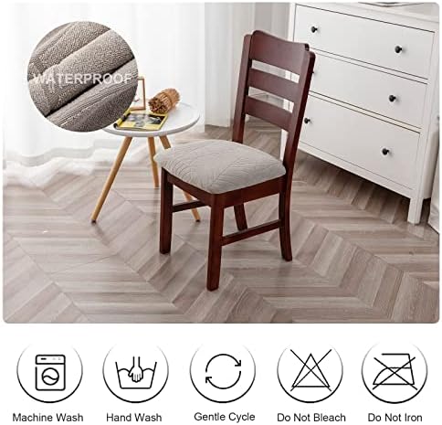 Genina Waterproof Dining Chair Covers 6PCS Warm Gray 1