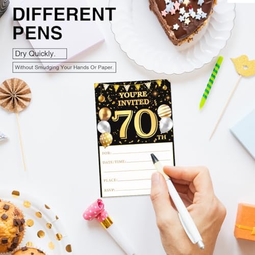 70th Birthday Invitations Set 20 Cards and Envelopes