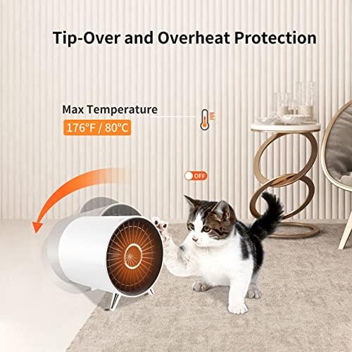Zinyeme Small Space Heater for Home Office Bedroom RV Use
