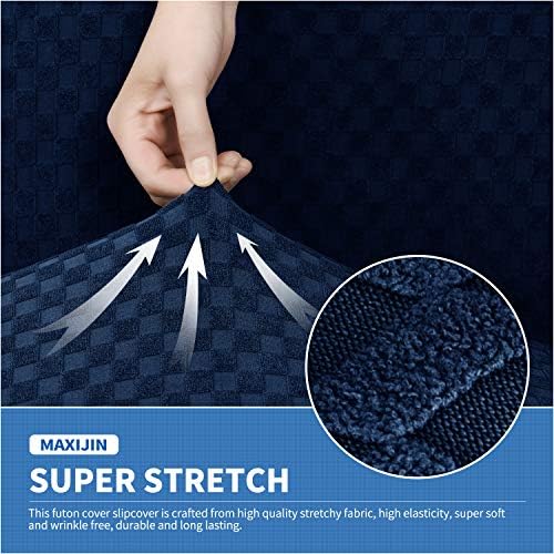 MAXIJIN Jacquard Futon Cover for Armless Sofa