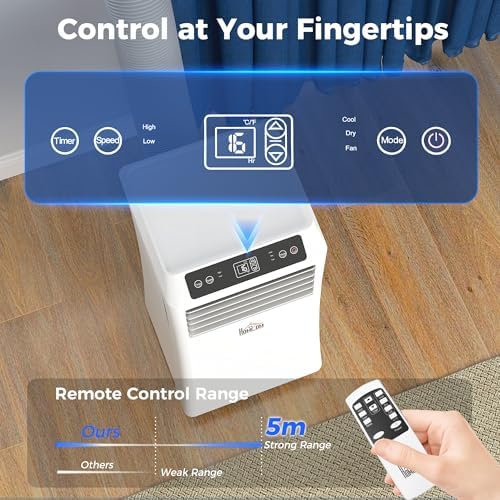 HOMCOM 8000 BTU Portable Air Conditioner with 4 Modes and Remote Control