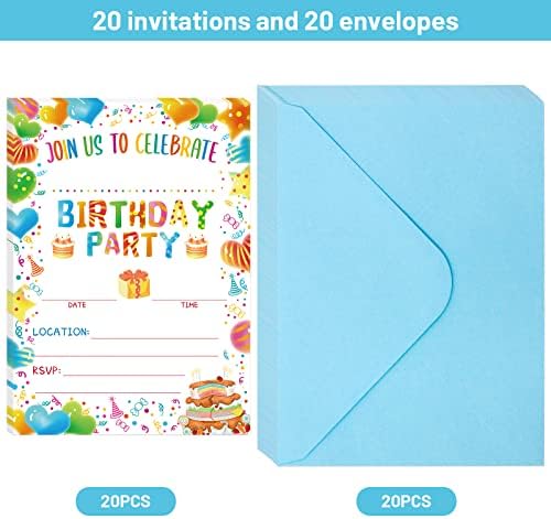 Fancy Land Birthday Invitations 20PCS with Envelopes